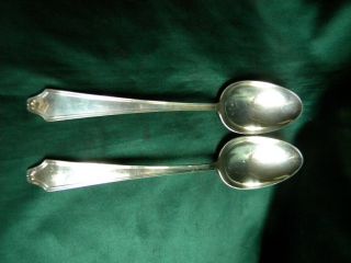 2pc 8 1/2 " Sterling Silver Serving Spoon International Minuet 1925 128g No Scrap