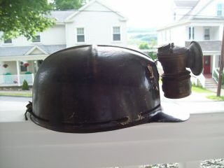 Vintage Msa Comfo Cap " Low Coal " Mining Cap With Carbide Lantern