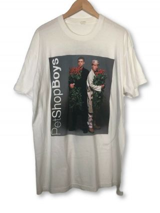Vintage 1990 White Pet Shop Boys Performance Tour T - Shirt