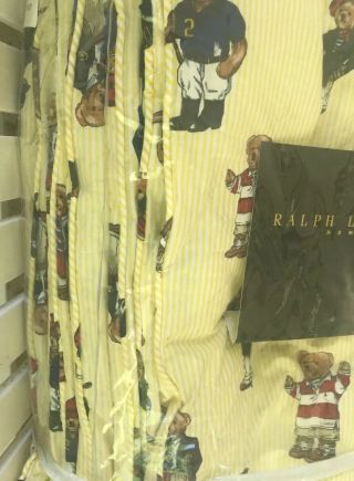 Model Home VintaGe RaRe Ralph Lauren Yellow EUC PoLO Bear Quilt Comforter TWiN 3