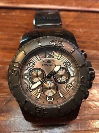 Vtg Invicta Pro Diver Tritnite Model 15024 Chronograph Watch 100m