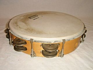 Vintage 1969 Ludwig Model 95a Solid Maple Tuneable 10 " Drum Head Tambourine