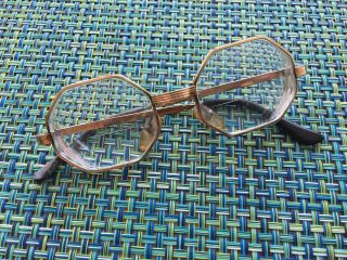 Vintage Cottet 14k Gold Filled Womens Octagonal Eyeglasses Frames 45 - 16 5 1/4