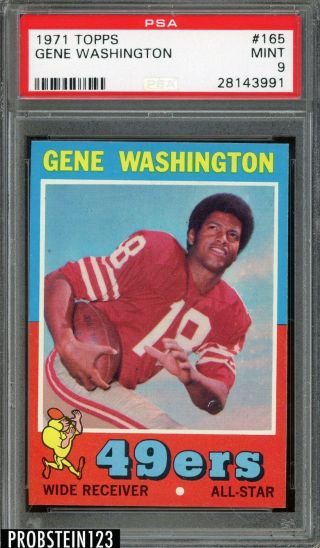 1971 Topps Football 165 Gene Washington 49ers Psa 9 " Rare Low Pop "