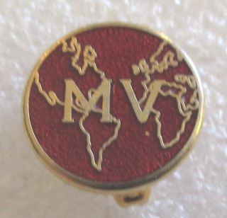 Vintage Missionary Volunteer Society Mv Red Pin - Adventist Pathfinders
