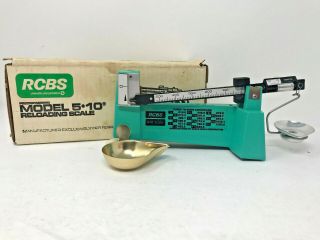 Vintage Rcbs Model 5 - 10 Reloading Scale W/orig.  Box & Instructions,  Exc.  Cond