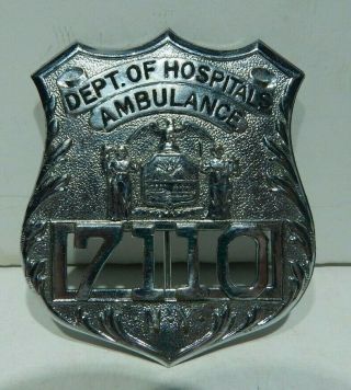 York Department Of Hospitals Ambulance Pinback Badge - Rare Vintage Piece