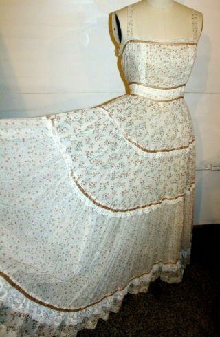 Vintage Gunne Sax dress floral peasant prairie dress bohemian Festival Size 13 2