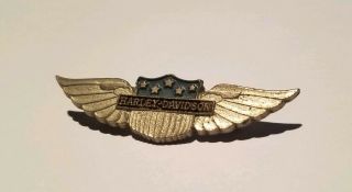 Vintage Harley Davidson Wings Stars Bar And Shield Lapel Pin Rare