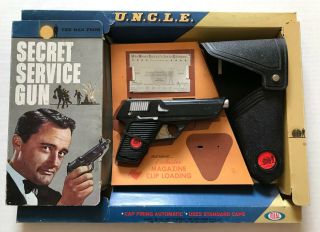 Vintage 1965 Man From Uncle Secret Service Tv Toy Gun Set W/original Box