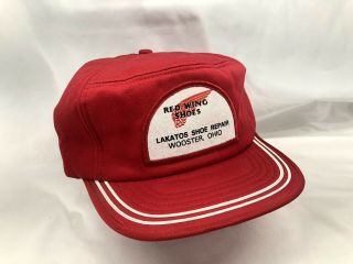 Vintage Red Wing Shoes Snapback Trucker Baseball Adjustable Cap Large