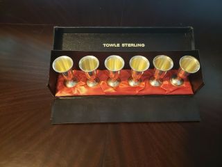 Set Of 6 Vintage Sterling Silver Towle Cordial/sherry/shot Cups