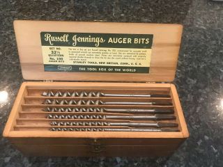 Vintage Russell Jennings Brace Auger Drill Bits - 32 1/2 Quarter Wood Boring