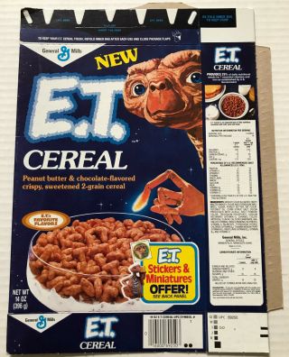 Vintage 1985 E.  T.  The Movie Cereal Box Flat Sticker Offer General Mills
