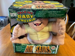 Dinosaurs Baby Sinclair Talking Pull - String Plush Doll Vintage 1991 -