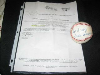Hank Henry Aaron Braves Autographed Signed Vintage Onl Feeney Baseball Jsa Hof