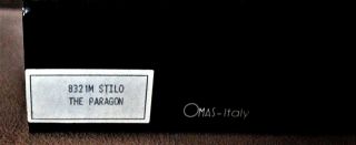 OMAS EXTRA PARAGON FOUNTAIN PEN Mod.  8321 Arte Italiana Med 18k Gold Nib Rare 8