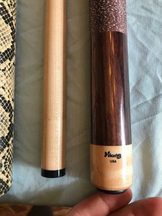 Rare NOS Viking G17 Pool Cue - 4 Points And Snakeskin Case WOOD 2