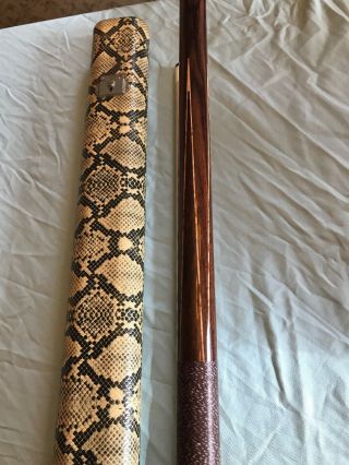 Rare NOS Viking G17 Pool Cue - 4 Points And Snakeskin Case WOOD 6