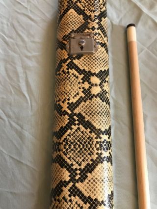 Rare NOS Viking G17 Pool Cue - 4 Points And Snakeskin Case WOOD 9