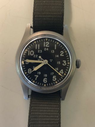 Vintage Military Hamilton Wrist Watch Mil - W - 46374b - Aug.  1983 -
