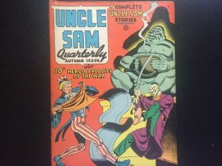 Vintage Uncle Sam Quarterly Comics 4 Autumn 1942 Scarce Quality Hitler Appears