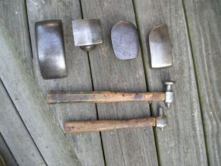 Vintage Auto Body Dollies & 2 Hammers