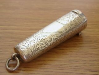 Vintage Deco 30s Butterscotch Amber Cheroot Holder in Silver case,  chased decor 2
