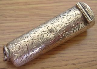 Vintage Deco 30s Butterscotch Amber Cheroot Holder in Silver case,  chased decor 4