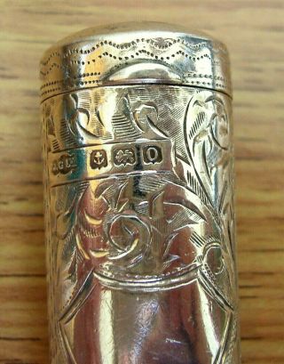 Vintage Deco 30s Butterscotch Amber Cheroot Holder in Silver case,  chased decor 6