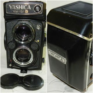 Vintage Yashica Mat - 124 G Copal - Sv Twin Lens Tlr Camera & Case