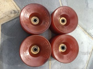 Vintage 70s Skateboard Wheels Set Of Four Brewer Speedster Wheels.  Sims Powell