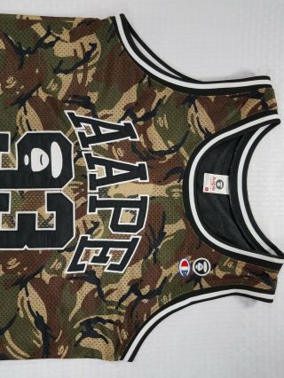 VINTAGE AAPE BY A BATHING APE CHAMPION BASKETBALL JERSEY CAMO LARGE BAPE SUPREME 3