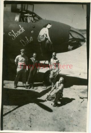 Wwii Photo - 17th Bomb Group - B - 26 Bomber Plane Nose Art - Shack Date