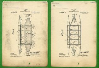 D - Us Airship 1913 Vintage Real Patent N.  1082472