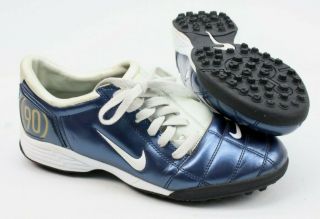 Nike Mens Total 90 Iii Cleats Shoes Size 8.  5 White Blue 312596 - 411 Vintage 2005