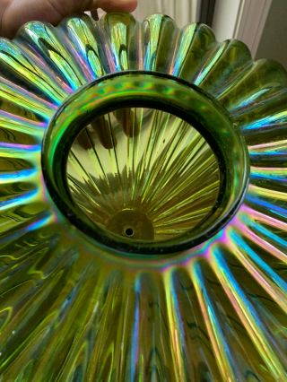 Vintage Mid - Century Hollywood Regency Iridescent Glass Swag Lamp Light UFO 8