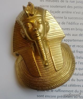 1976 King Tut Golden Mask Pendant Metropolitan Museum Nyc Mma Vintage Marked