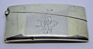 Antique Thomas Hayes Hallmarked Silver Card Case - Birmingham 1900