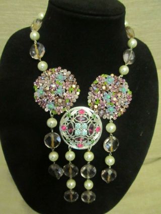 Huge Vintage Sarah Coventry Medallions Statement Necklace - A Repurposed