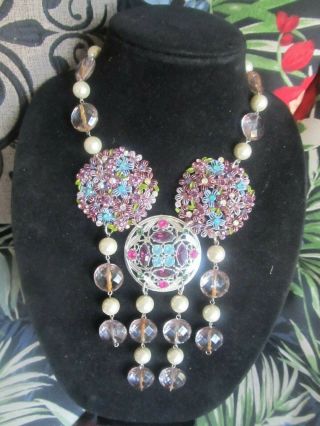 Huge Vintage Sarah Coventry Medallions Statement Necklace - A Repurposed 7
