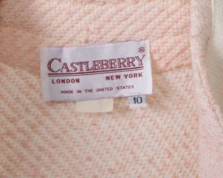 Vintage Castleberry Knit Skirt Suit Light Pink Women ' s Size 10 Union Made in USA 5