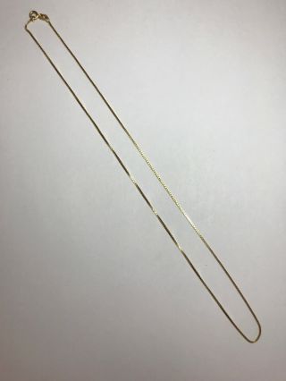 Vtg 14k Solid Gold Box Chain 18 