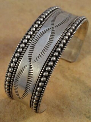 Vintage Pawn Navajo Stamped Sterling Silver Cuff Bracelet