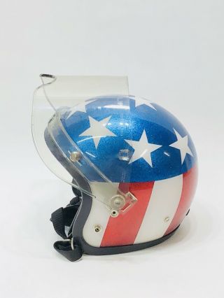 Vintage - Lsi - 4150 - Stars - Stripes - Motorcycle - Helmet - Easy - Rider - W - Flip - Shield - Lg