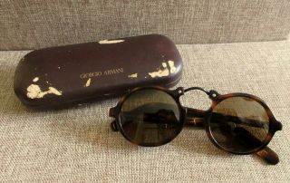 Vintage Giorgio Armani Tortoise Shell Gatsby 317 057 Sunglasses W/case