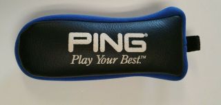 Vintage Ping Golf Leather Vinyl Anser Putter Headcover Play Your Best Head Cover