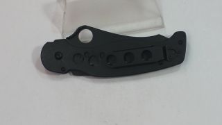 Rare Numbered C70bkp Spyderco Atr All Black Folding Knife