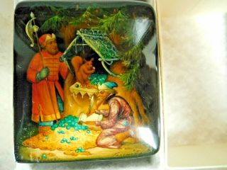 VINTAGE 1991 SIGNED RUSSIAN LACQUER BOX ORIGINALLY $250 BOX & PAPERS 3