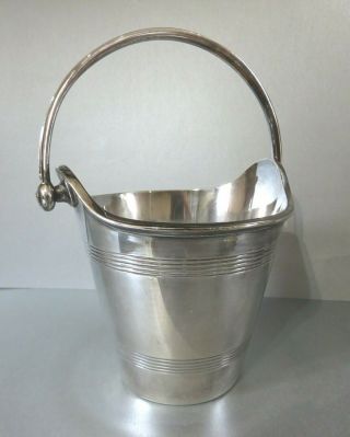 ART DECO VINTAGE MAPPIN & WEBB SILVER PLATE ICE BUCKET & TONGS 6